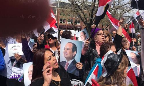 المصريون بأمريكا يوجهون رسالة حب وتأييد لوطنهم.. فيديو وصور