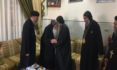 الانبا كيرلس يستقبل نيافة الانبا إسحق ونيافة الأنبا يواقيم