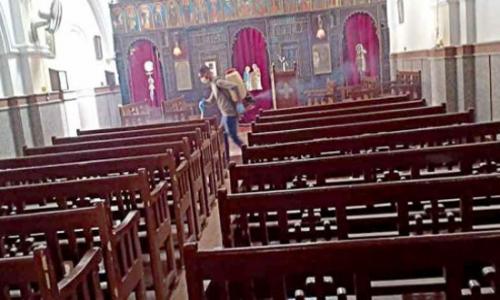 كيف استعدت كنائس المنيا لإعادة صلوات القداسات بداخلها كيف استعدت كنائس المنيا لإعادة صلوات القداسات بداخلها