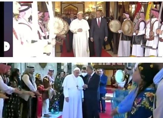 إحتفال رسمي وهتاف شعبي في استقبال بابا الفاتيكان