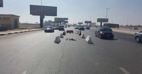عاجل.. هبوط أرضي نهاية كوبري منشأة ناصر بالقاهرة