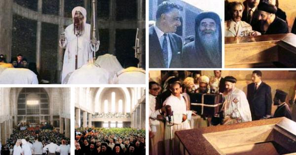صور نادرة لوضع جسد القديس مارمرقس الرسول بالمزار المخصص له بدير الأنبا رويس