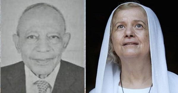 الأنبا اسحق يعزي ماما ماجي جبران في وفاة زوجها