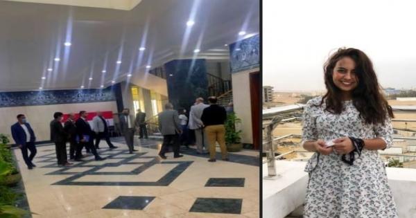 "فتاة الفستان" تصل جامعة طنطا لحضور جلسة الصلح