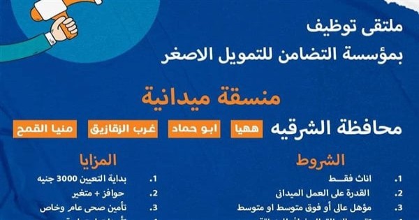 براتب 3000 جنيه.. "قوى عاملة" الشرقية تنظم ملتقى توظيف علي مدى 4 أيام