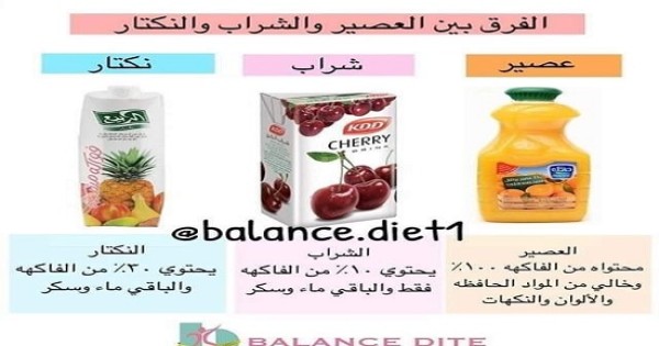 ما هو الفرق بين العصير والنكتار والشراب؟.. مخاطر لا تتوقعها