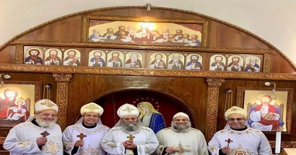 القداس الاول لكهنة بورسعيد الجدد بدير الانبا بيشوي بوادى النطرون