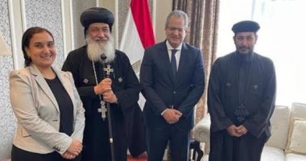 الأسقف العام بأفريقيا للأقباط الأرثوذكس يلتقى بسفير مصر في دولة مالاوى