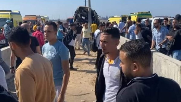 إصـابة 39 شخصا في حادث مـروع لتصـادم أتوبيس نقل عام بالطريق الدولي بالإسكندرية
