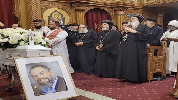 مطران طنطا وأسقف سيدني يترأسان جنازة الخادم مينا سليمان نجل القمص موسي سليمان بأستراليا