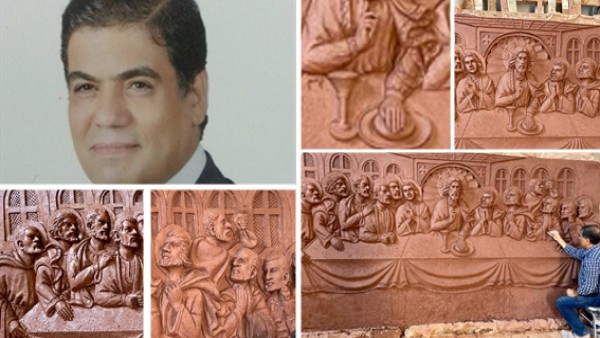 جدارية “العشاء الأخير” للدكتور “الجاولي” .. راحة بصرية وروحية .. ويرفض أى تجاوز فني يغير واقع قدسية العشاء