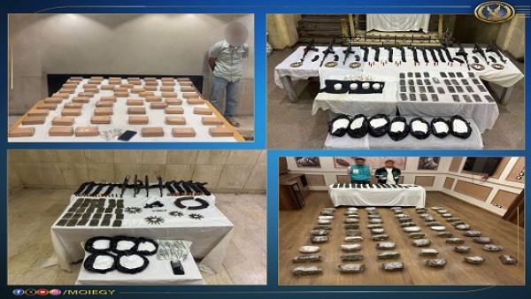 مصرع 3 عناصر خطرة وضبط 840 كيلو مخدرات بقيمة 69 مليون جنيه و150 قطعة سلاح في أسيوط وسوهاج