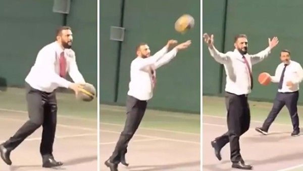 أحمد الشرع والشيباني يلعبان كرة السلة مع قيادات عسكرية أمريكية