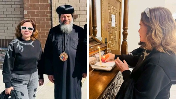 إلهام شاهين تزور الكنيسة القبطية الأرثوذكسية في ناشفيل بتينيسي الأمريكية: شكرا الأب بطرس لمجهوداتك لخدمة كل شخص محتاج للمساعدة