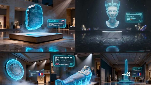 الهولوجرام يُعيد نفرتيتي رقميًا.. كيف تحول التكنولوجيا الأثار المصرية المسروقة إلى قضية عالمية؟