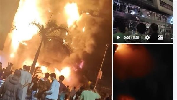 المبنى تفحم بالكامل، حريق هائل يلتهم "مول شهير" في مدينة العبور (فيديو)