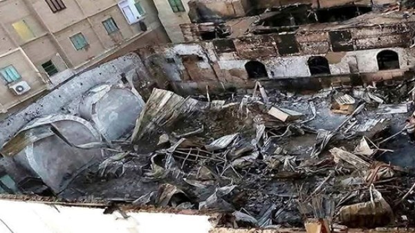حصر خسائر المتضررين من حريق كنيسة مارجرجس بقنا والمطرانية تفتح باب التبرع لإعمارها