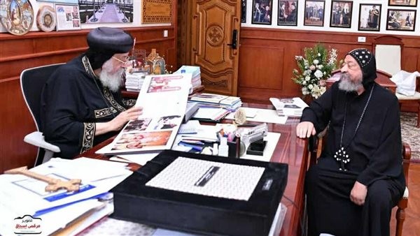 البابا تواضروس يستقبل رئيس دير مارمرقس الرسول