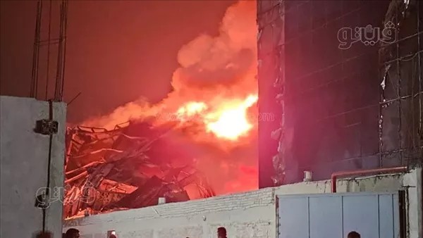 نشوب حريق داخل مصنع قطن في القليوبية