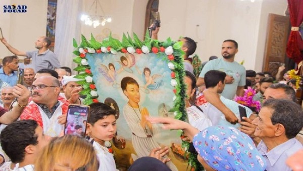 عشية وقداس عيد استشهاد القديس أبانوب النهيسى بسمنود